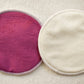 Reusable organic bamboo nursing pads in fuchsia from Fourth Trimester Mama