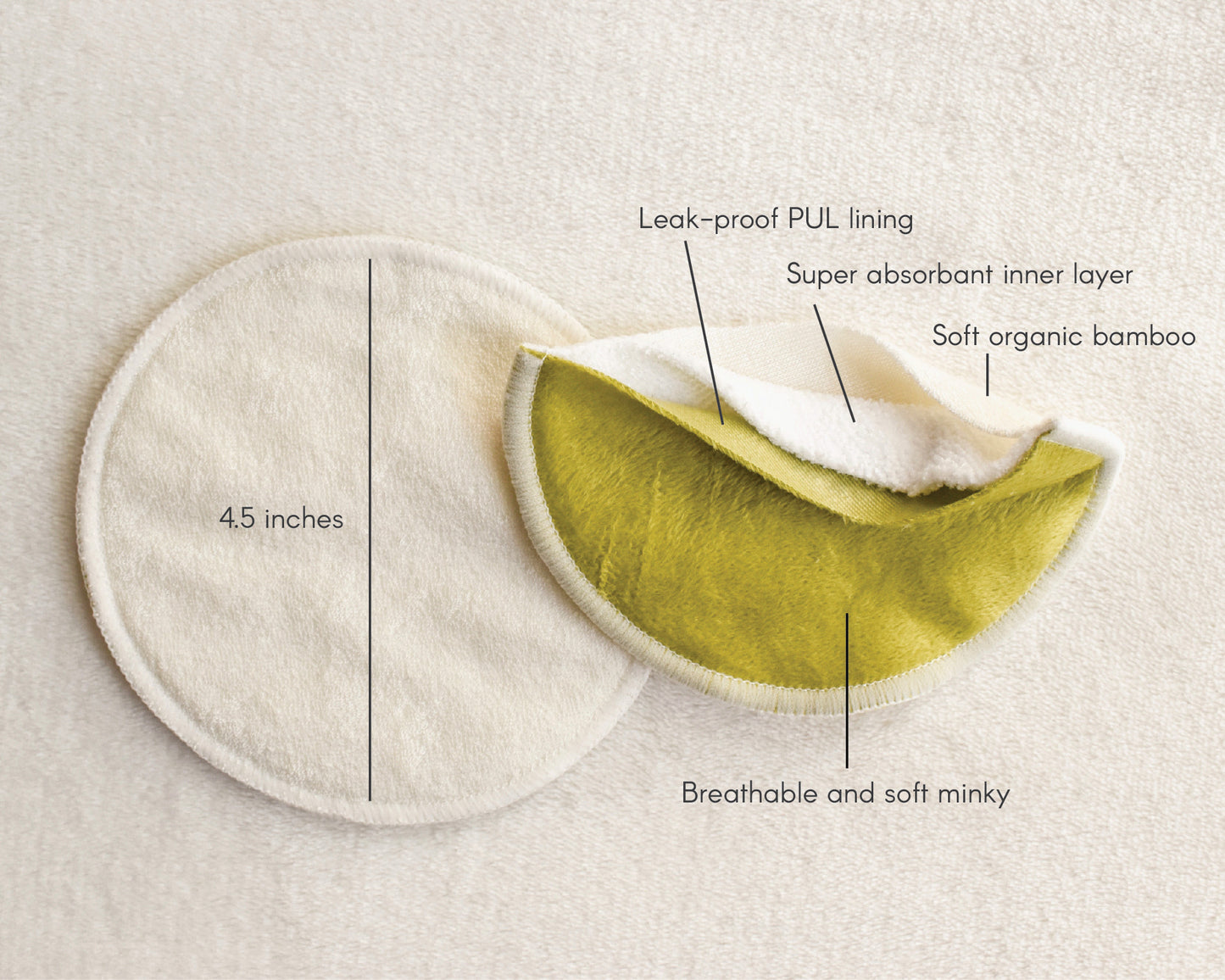 Reusable Organic Bamboo Nursing Pads